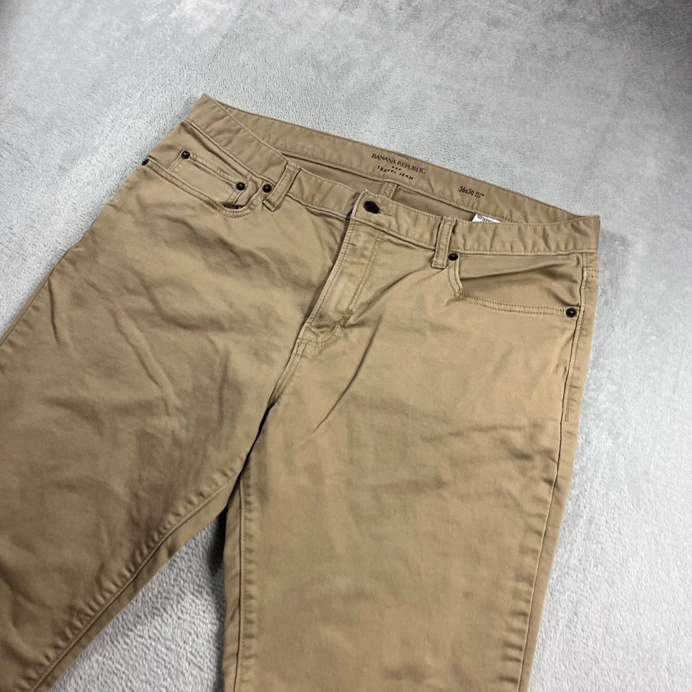 Banana Republic Travel Jean Mens 36x30 Slim Fit Khaki Tan Pants